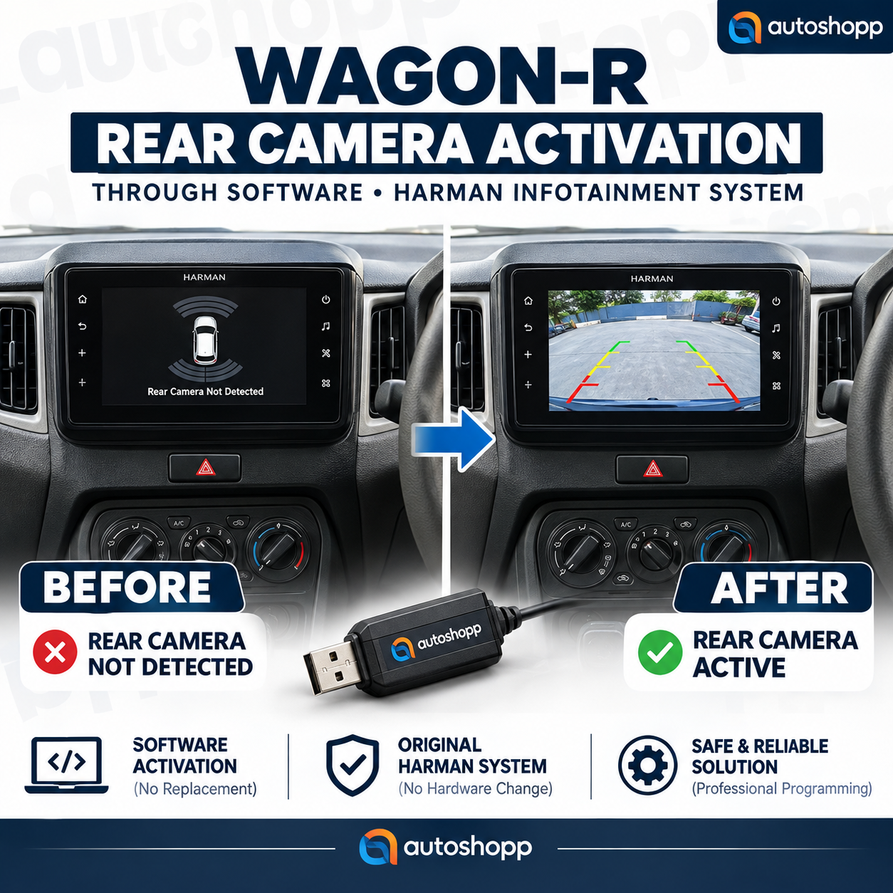 Wagon-R Rear Camera Activation Through Software in Harman System